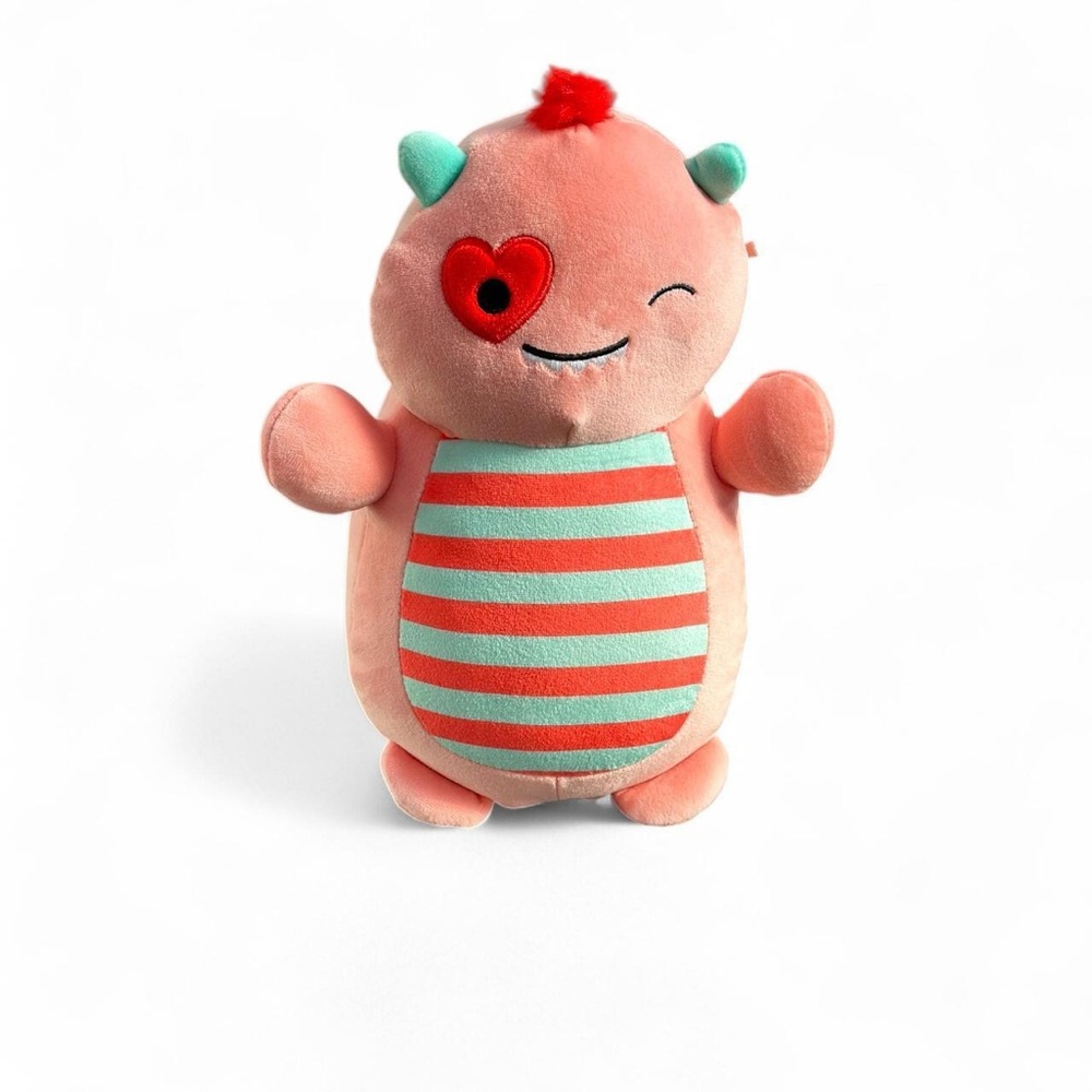 Willett Squishmallow HugMees Peach & Pink Monster Plush  Heart Eye